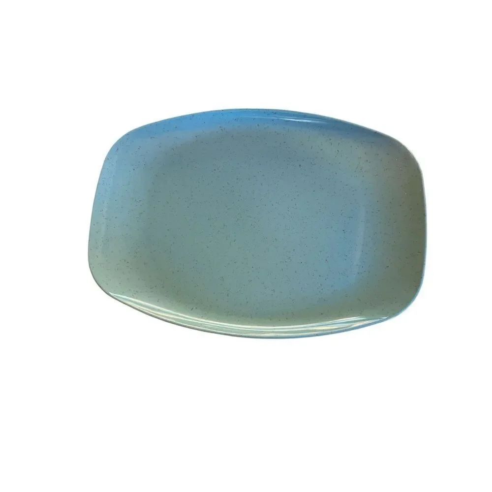 Vintage speckled Holiday by Kenro platter blue